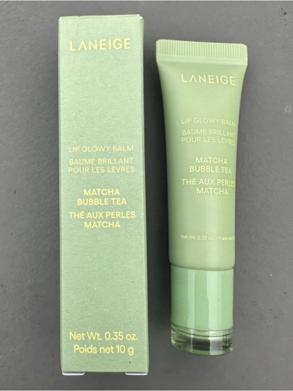 LANEIGE Lip Glowy Balm - Matcha Bubble Tea Green
